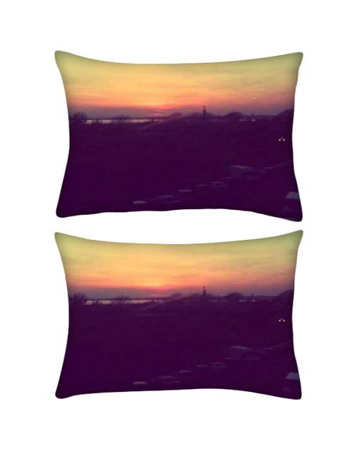 snoogg pack of two the view rectangle toss throw pillow cushion cover decoarative pillow case 14 x 07" - 13571746 - Very Small Image - 1