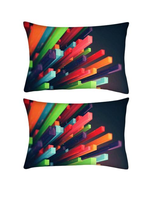 snoogg pack of two colourful york rectangle toss throw pillow cushion cover decoarative pillow case 14 x 07" - 13571751 - Very Small Image - 1