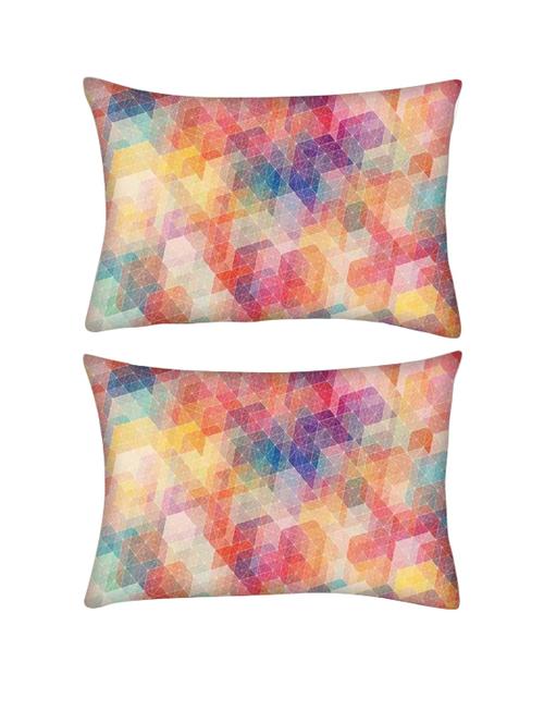 snoogg pack of two cool pattern rectangle toss throw pillow cushion cover decoarative pillow case 14 x 07" - 13571754 - Very Small Image - 1