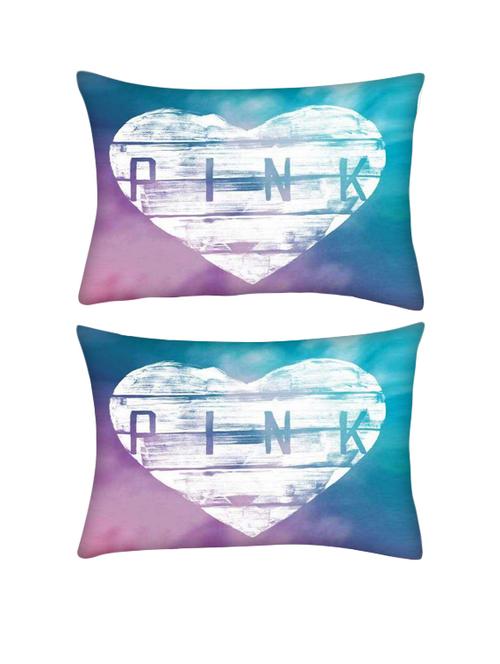 snoogg pack of two pink wooden space rectangle toss throw pillow cushion cover decoarative pillow case 14 x 07" - 13571756 - Very Small Image - 1