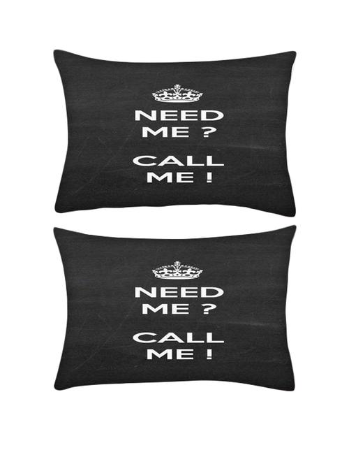 snoogg pack of two need me call me rectangle toss throw pillow cushion cover decoarative pillow case 14 x 07" - 13571764 - Very Small Image - 1