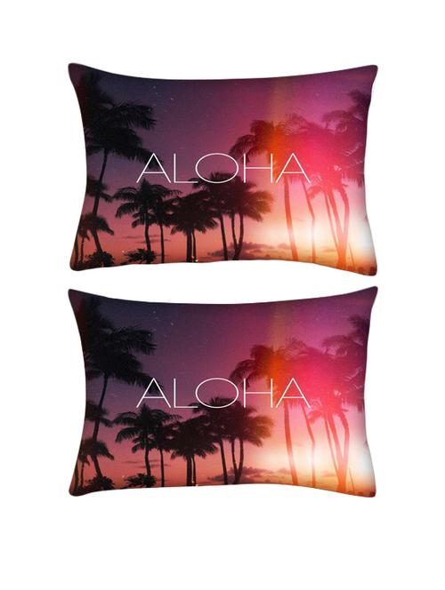 snoogg pack of two aloha rectangle toss throw pillow cushion cover decoarative pillow case 14 x 07" - 13571777 - Very Small Image - 1