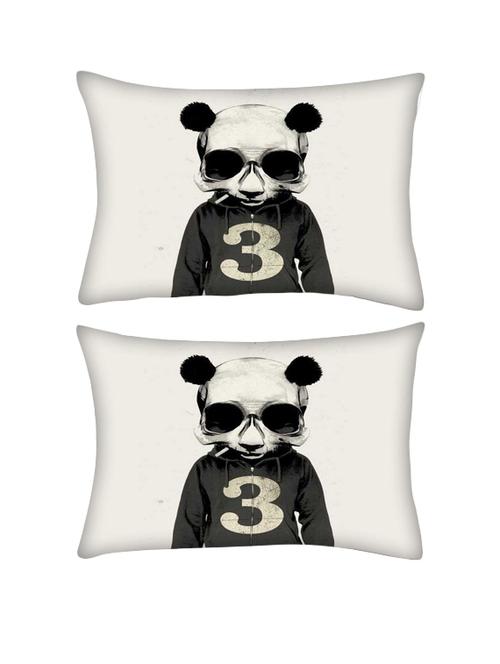 snoogg pack of two skull mouse rectangle toss throw pillow cushion cover decoarative pillow case 14 x 07" - 13571784 - Very Small Image - 1