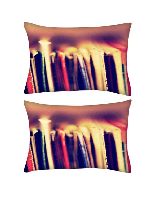 snoogg pack of two book worm rectangle toss throw pillow cushion cover decoarative pillow case 14 x 07" - 13571790 - Very Small Image - 1