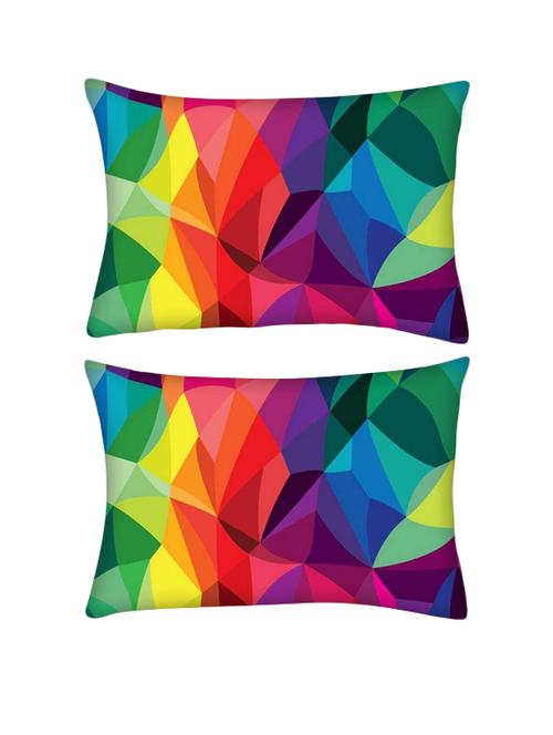 snoogg pack of two super colour pattern rectangle toss throw pillow cushion cover decoarative pillow case 14 x 07" - 13571791 - Very Small Image - 1