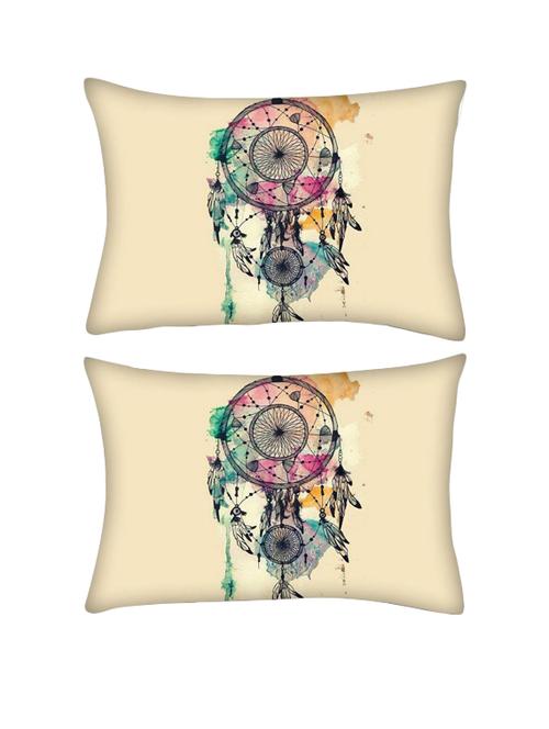 snoogg pack of two dream catcher colourful rectangle toss throw pillow cushion cover decoarative pillow case 14 x 07" - 13571836 - Very Small Image - 1
