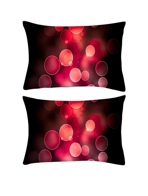 snoogg pack of two red bubbles rectangle toss throw pillow cushion cover decoarative pillow case 14 x 07" - 13571858 - Very Small Image - 1