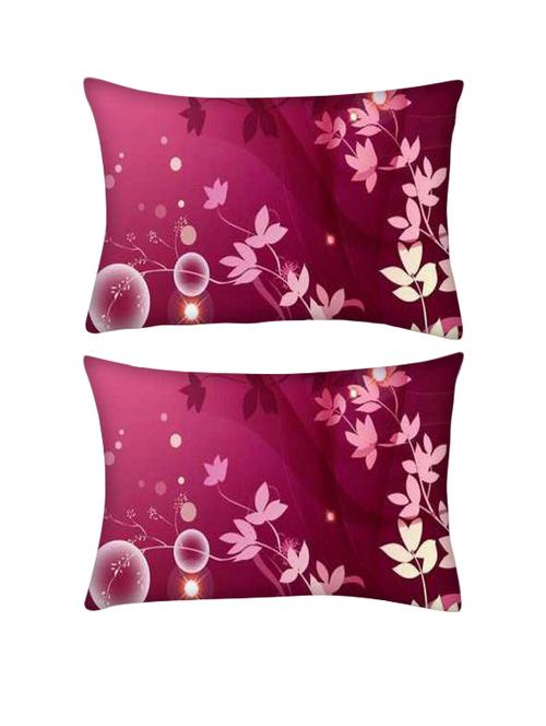 snoogg pack of two flower pink graphic rectangle toss throw pillow cushion cover decoarative pillow case 14 x 07" - 13571863 - Very Small Image - 1