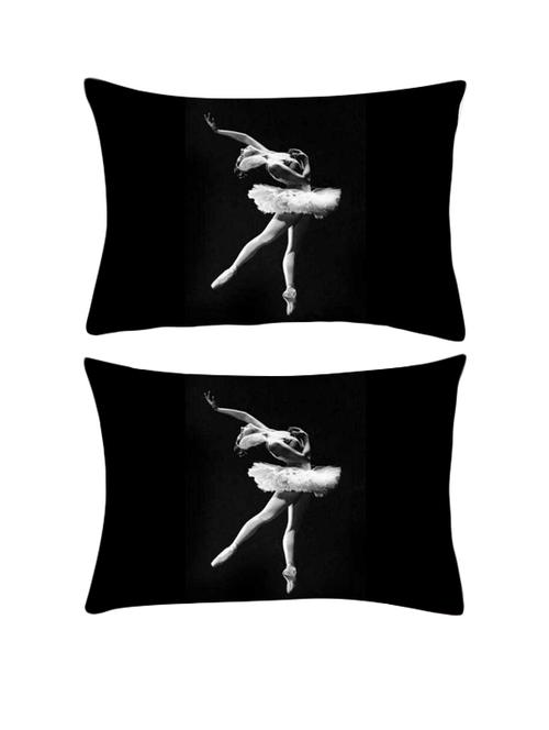 snoogg pack of two ballet live rectangle toss throw pillow cushion cover decoarative pillow case 14 x 07" - 13571890 - Very Small Image - 1