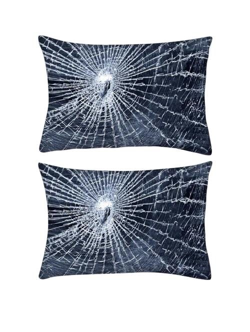 snoogg pack of two cracked screen rectangle toss throw pillow cushion cover decoarative pillow case 14 x 07" - 13571907 - Very Small Image - 1