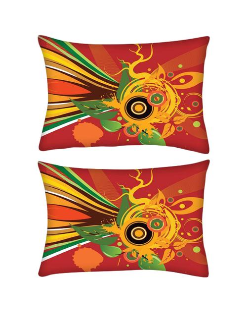 snoogg pack of two abstract background rectangle toss throw pillow cushion cover decoarative pillow case 14 x 07" - 13571924 - Very Small Image - 1