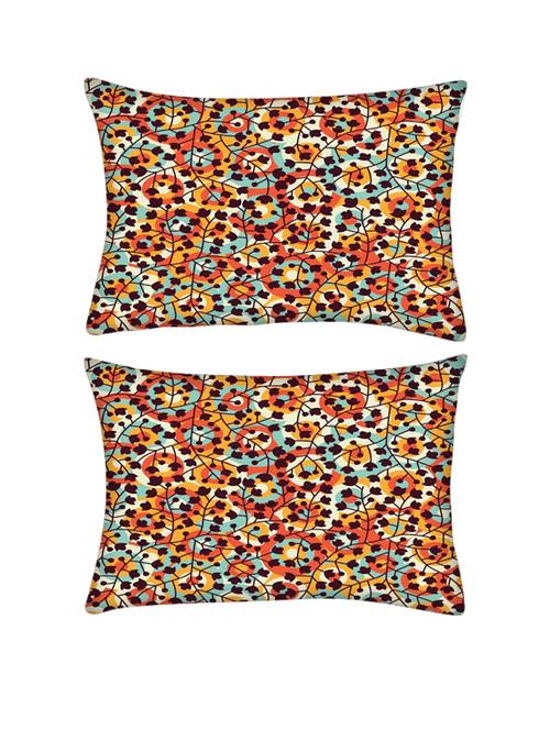 snoogg pack of two abstract floral background rectangle toss throw pillow cushion cover decoarative pillow case 14 x 07" - 13571936 - Very Small Image - 1