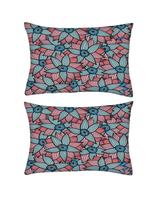 snoogg pack of two abstract floral background rectangle toss throw pillow cushion cover decoarative pillow case 14 x 07" - 13571937 - Very Small Image - 1
