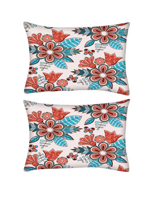 snoogg pack of two abstract floral background rectangle toss throw pillow cushion cover decoarative pillow case 14 x 07" - 13571938 - Very Small Image - 1