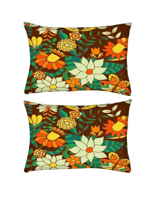 snoogg pack of two abstract floral background rectangle toss throw pillow cushion cover decoarative pillow case 14 x 07" - 13571943 - Very Small Image - 1