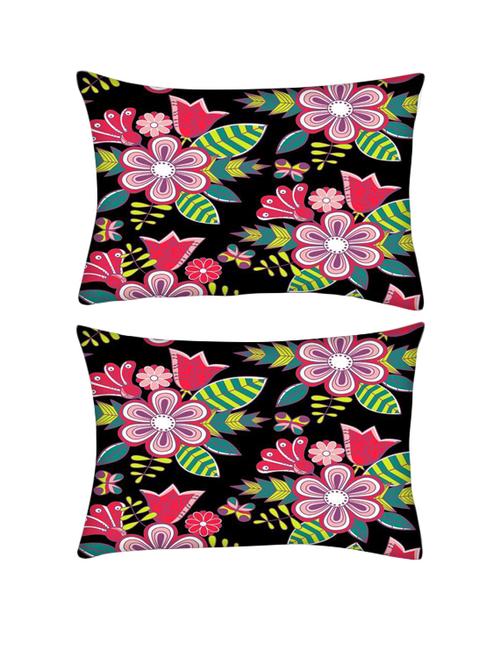 snoogg pack of two abstract floral background rectangle toss throw pillow cushion cover decoarative pillow case 14 x 07" - 13571944 - Very Small Image - 1