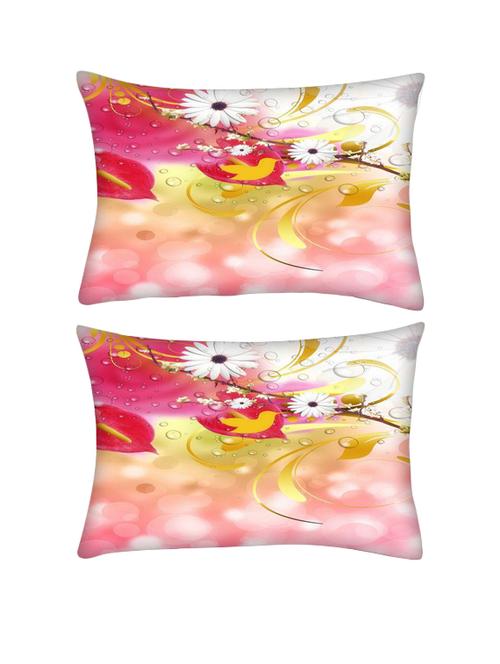 snoogg pack of two abstract floral backgrounds rectangle toss throw pillow cushion cover decoarative pillow case 14 x 07" - 13571948 - Very Small Image - 1