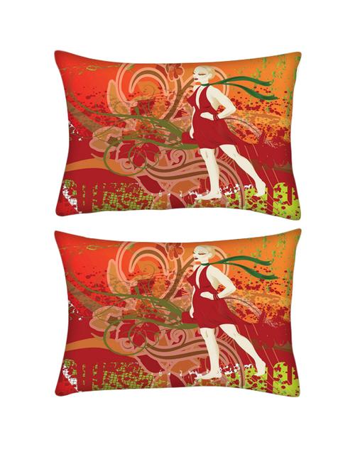 snoogg pack of two abstract illustration rectangle toss throw pillow cushion cover decoarative pillow case 14 x 07" - 13571955 - Very Small Image - 1