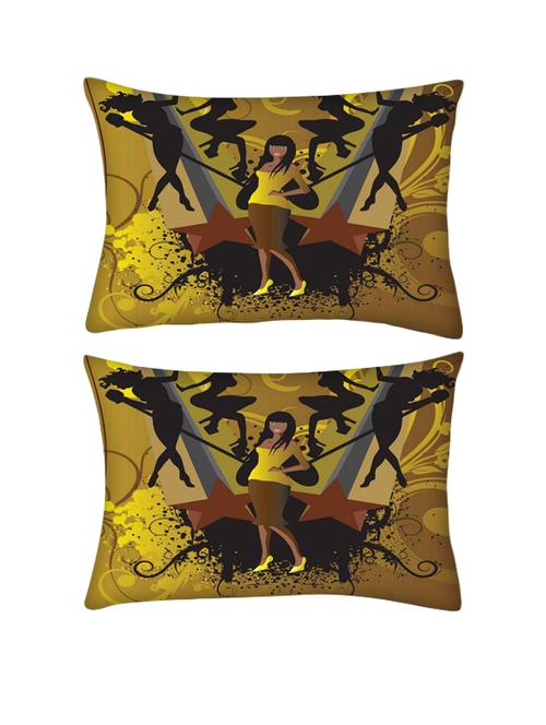 snoogg pack of two abstract illustration rectangle toss throw pillow cushion cover decoarative pillow case 14 x 07" - 13571961 - Very Small Image - 1