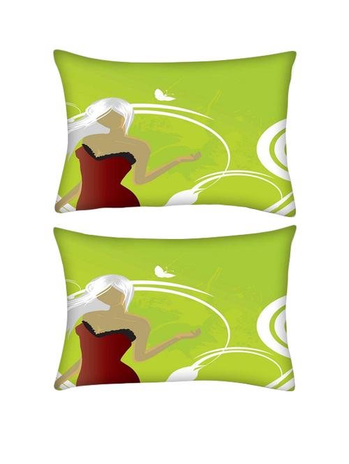 snoogg pack of two abstract illustration rectangle toss throw pillow cushion cover decoarative pillow case 14 x 07" - 13571962 - Very Small Image - 1