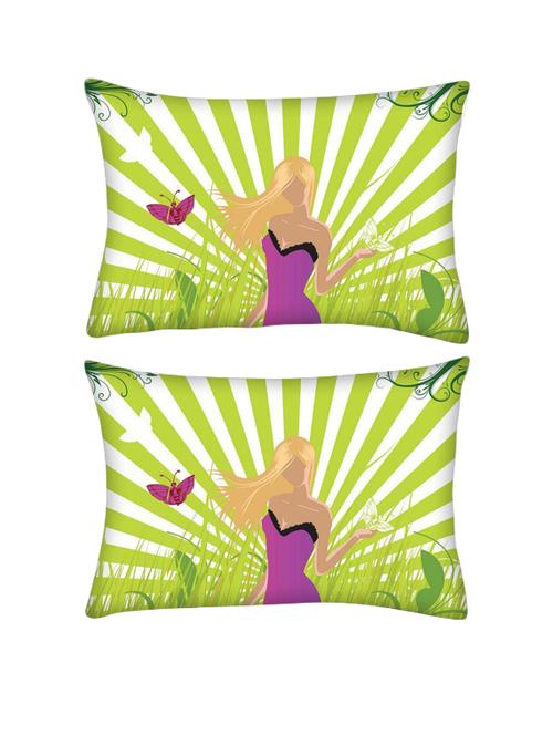 snoogg pack of two abstract illustration rectangle toss throw pillow cushion cover decoarative pillow case 14 x 07" - 13571964 - Very Small Image - 1