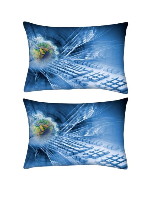 snoogg pack of two abstract internet background rectangle toss throw pillow cushion cover decoarative pillow case 14 x 07" - 13571969 - Very Small Image - 1