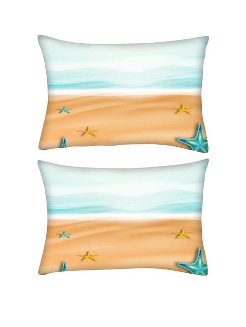 snoogg pack of two abstract summer background rectangle toss throw pillow cushion cover decoarative pillow case 14 x 07" - 13571984 - Very Small Image - 1