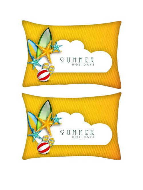 snoogg pack of two abstract summer background rectangle toss throw pillow cushion cover decoarative pillow case 14 x 07" - 13572011 - Very Small Image - 1