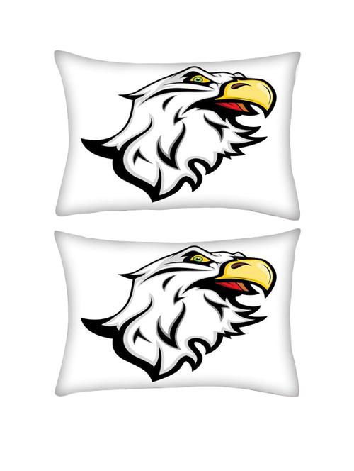 snoogg pack of two angry eagle mascot rectangle toss throw pillow cushion cover decoarative pillow case 14 x 07" - 13572055 - Very Small Image - 1