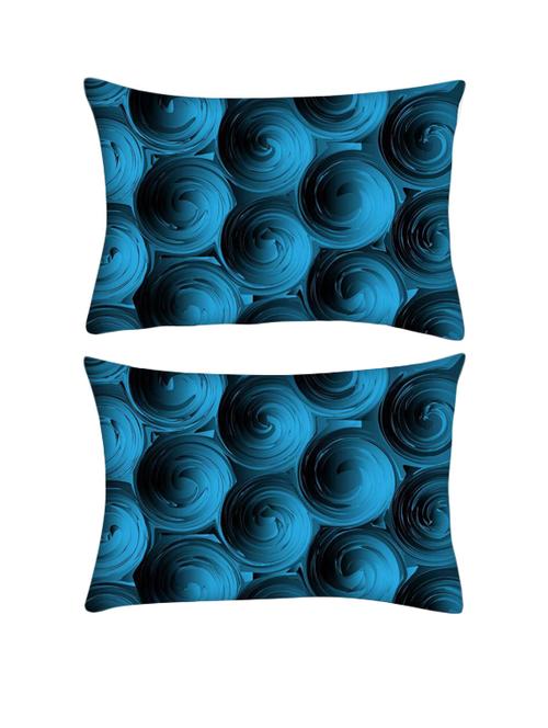 snoogg pack of two blue spiral rectangle toss throw pillow cushion cover decoarative pillow case 14 x 07" - 13572160 - Very Small Image - 1