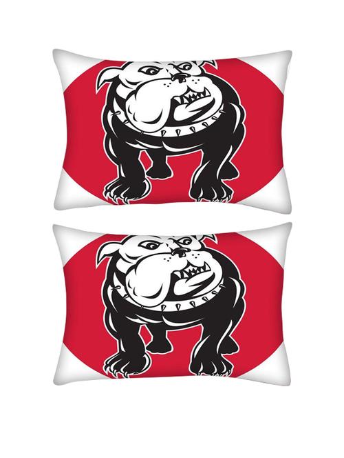 snoogg pack of two bulldog mongrel dog front view rectangle toss throw pillow cushion cover decoarative pillow case 14 x 07" - 13572166 - Very Small Image - 1