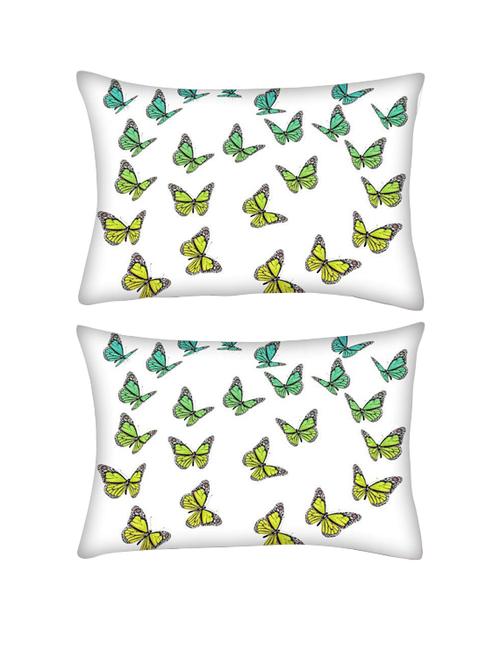 snoogg pack of two butterfly isolated on white rectangle toss throw pillow cushion cover decoarative pillow case 14 x 07" - 13572175 - Very Small Image - 1