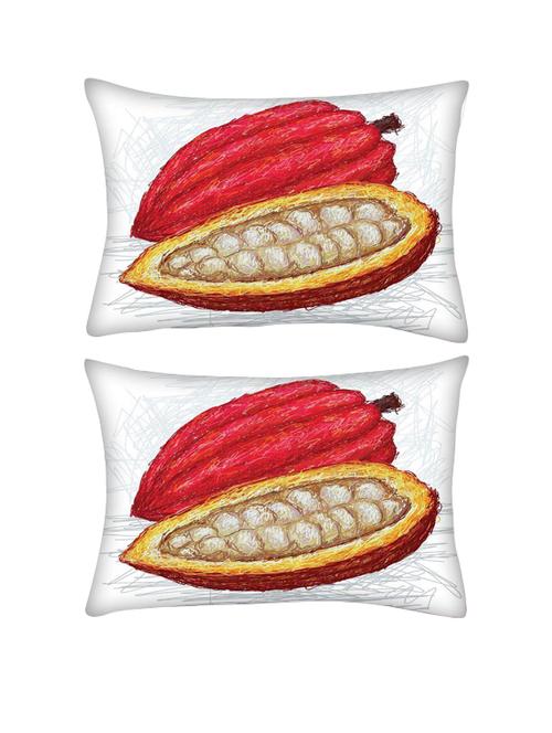 snoogg pack of two cacao pod open rectangle toss throw pillow cushion cover decoarative pillow case 14 x 07" - 13572183 - Very Small Image - 1