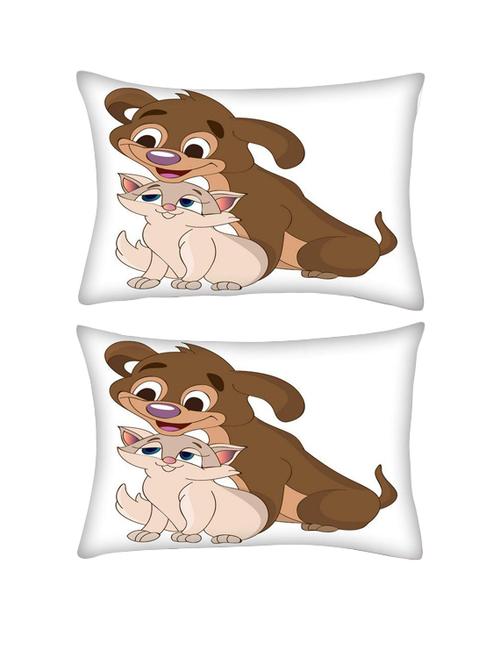 snoogg pack of two cat rectangle toss throw pillow cushion cover decoarative pillow case 14 x 07" - 13572192 - Very Small Image - 1