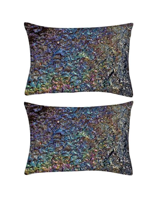 snoogg pack of two chemical colored metal rectangle toss throw pillow cushion cover decoarative pillow case 14 x 07" - 13572196 - Very Small Image - 1