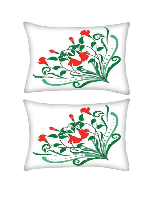 snoogg pack of two corner floral designs rectangle toss throw pillow cushion cover decoarative pillow case 14 x 07" - 13572224 - Very Small Image - 1