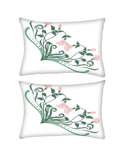 snoogg pack of two corner flourish frame rectangle toss throw pillow cushion cover decoarative pillow case 14 x 07" - 13572225 - Very Small Image - 1