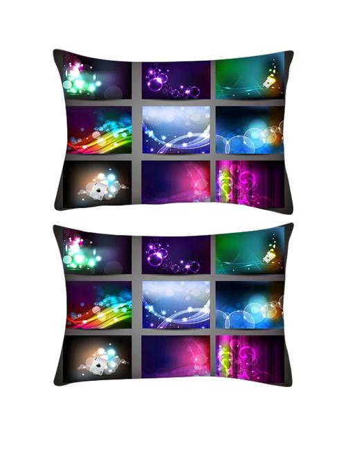 snoogg pack of two creative abstract background set rectangle toss throw pillow cushion cover decoarative pillow case 14 x 07" - 13572231 - Very Small Image - 1