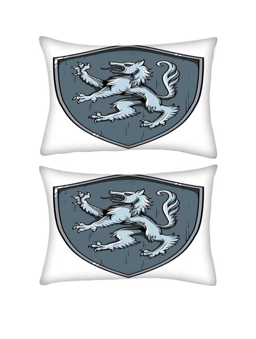 snoogg pack of two crests vector element rectangle toss throw pillow cushion cover decoarative pillow case 14 x 07" - 13572233 - Very Small Image - 1