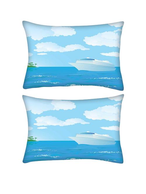 snoogg pack of two cruise vector rectangle toss throw pillow cushion cover decoarative pillow case 14 x 07" - 13572239 - Very Small Image - 1