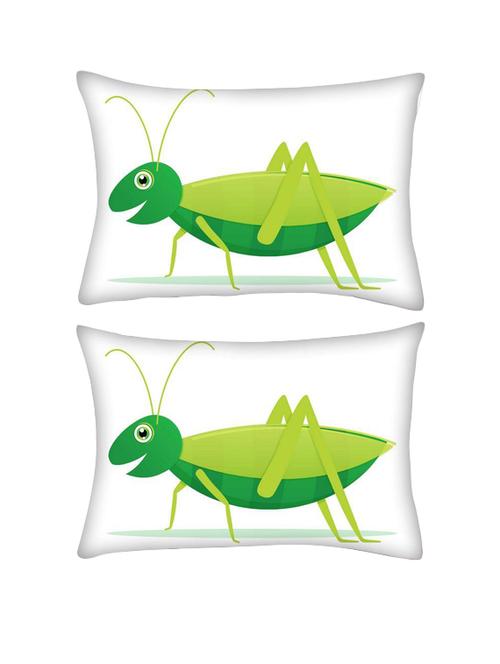 snoogg pack of two cute cartoon vector grasshopper rectangle toss throw pillow cushion cover decoarative pillow case 14 x 07" - 13572248 - Very Small Image - 1