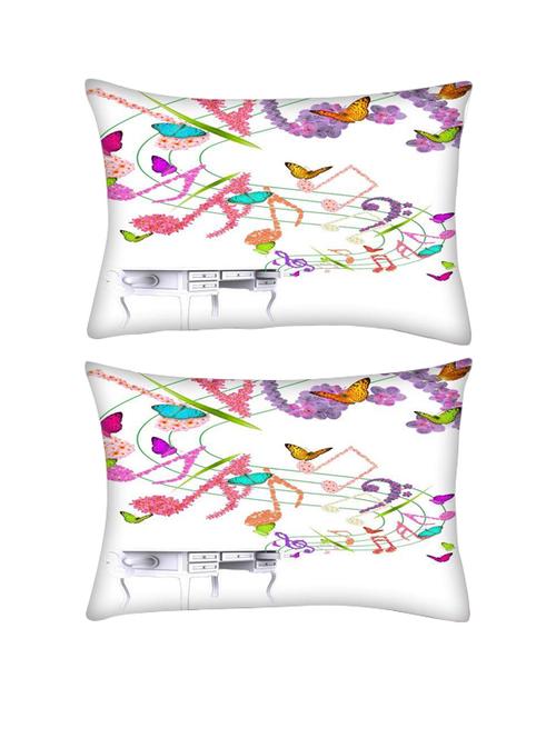 snoogg pack of two floral background rectangle toss throw pillow cushion cover decoarative pillow case 14 x 07" - 13572341 - Very Small Image - 1