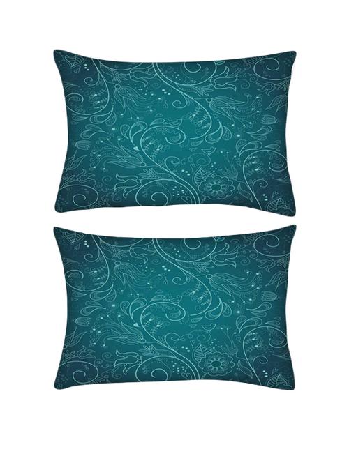 snoogg pack of two floral hand drawn background rectangle toss throw pillow cushion cover decoarative pillow case 14 x 07" - 13572349 - Very Small Image - 1