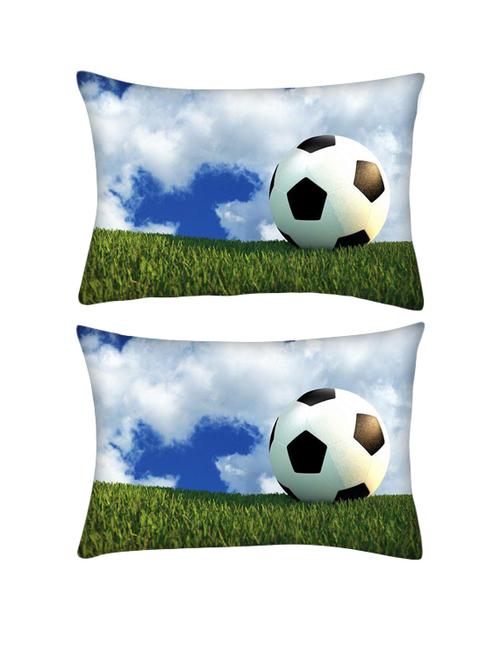 snoogg pack of two football field rectangle toss throw pillow cushion cover decoarative pillow case 14 x 07" - 13572371 - Very Small Image - 1