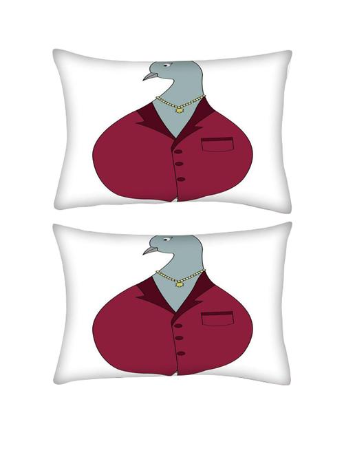 snoogg pack of two funny art rectangle toss throw pillow cushion cover decoarative pillow case 14 x 07" - 13572373 - Very Small Image - 1