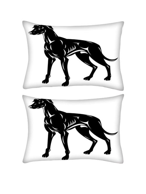snoogg pack of two greyhound dog retro rectangle toss throw pillow cushion cover decoarative pillow case 14 x 07" - 13572378 - Very Small Image - 1