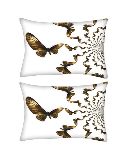 snoogg pack of two kaleidoscopic butterflies rectangle toss throw pillow cushion cover decoarative pillow case 14 x 07" - 13572385 - Very Small Image - 1