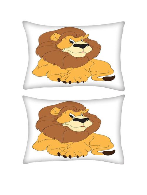 snoogg pack of two lion rectangle toss throw pillow cushion cover decoarative pillow case 14 x 07" - 13572392 - Very Small Image - 1