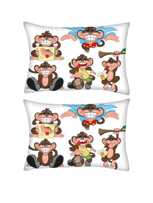 snoogg pack of two monkey vectors rectangle toss throw pillow cushion cover decoarative pillow case 14 x 07" - 13572400 - Very Small Image - 1