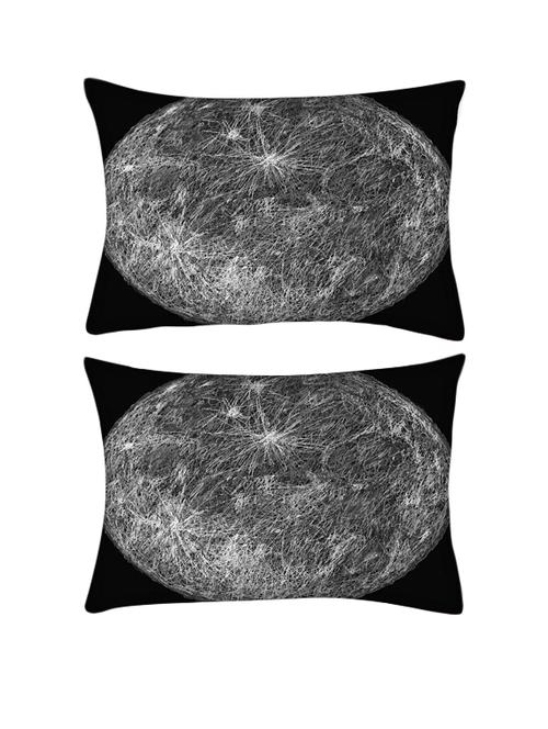 snoogg pack of two moon rectangle toss throw pillow cushion cover decoarative pillow case 14 x 07" - 13572401 - Very Small Image - 1